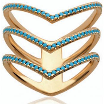 Anneau plaqué or Navajos turquoise doré – 13 mm