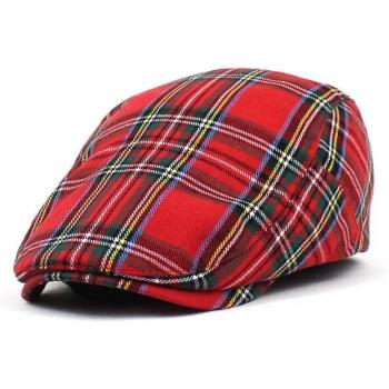 Red Plaid Duckbill Cap