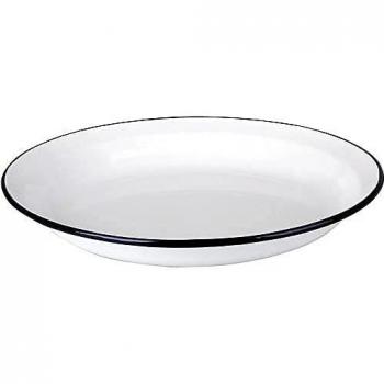 Vassoio Ovalato Bianco Acciaio Smaltato 25X17 Cm