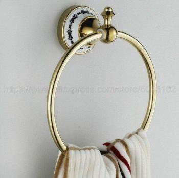 Gouden Messing Handdoekring Badkamer Accessoire