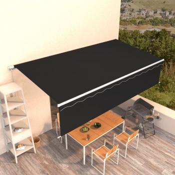 Manual 6x3m Retractable Awning with Built‑in Blind – VidaXL Anthracite