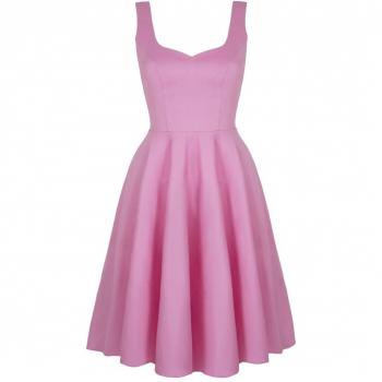 Hell Bunny Heidi Pinkes Mittellanges Damenkleid – XS bis 4XL – 3XL-Variante