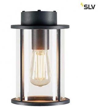 SLV PHOTONIA, Außen-Deckenleuchte, A60, rund, anthrazit, klares Glas