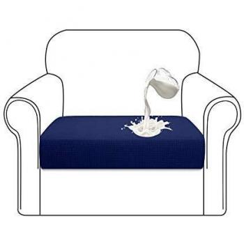 Luxurlife Premium Water-Repellent Sofa Seat Cushion Cover for 1 Seater Sofa, Navy Blue