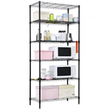 Scaffalatura Moderna Lagria 6 Ripiani Nero – Heavy Duty