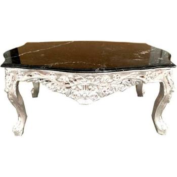 Silber-Marmor-Couchtisch Casa Padrino im Antik-Stil