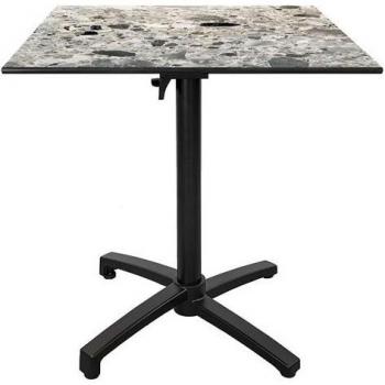 Tavolo Terrazza Collassabile Compact HPL Decoro Pietra Ceppo 70x70