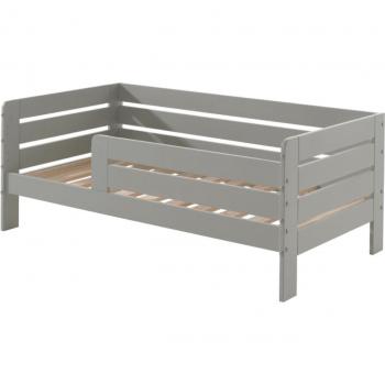Lit en bois massif Junior 70 x 140 cm gris