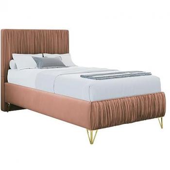 Modelo Logan 112: Cama Individual 90×200 con Somier y Tapiz en Rosa
