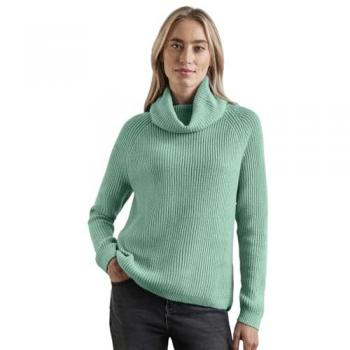 STREET ONE Sunlit Green Rollkragenpullover – Soft-Baumwollmischung (42)