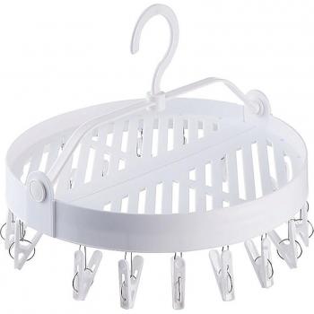 Estante de secado de plástico con 20 clips para ropa y calcetines