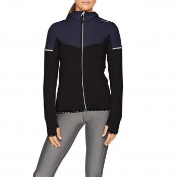 CMP Damen Hoodie Hybrid aus Fleece – Asphalt/Nero, 38