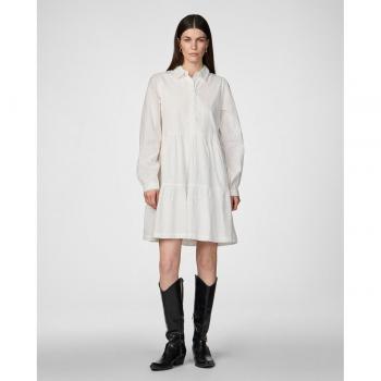 Tia Star Yas Vestito Short a Maniche Lunghe L in Bianco