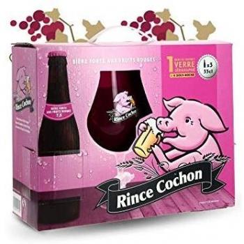 Coffret Rince Cochon Rouge 3x33cl + 1 verre