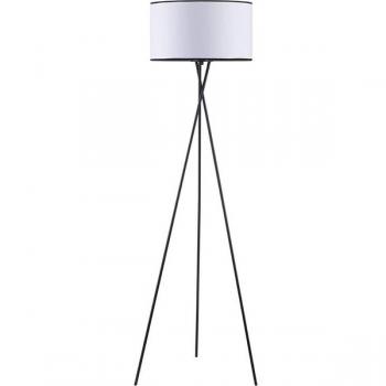 Stylish Cylinder Base Floor Lamp with Black Shade