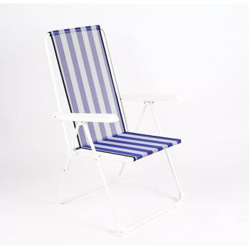 Silla de Exterior Azúl con Rayas Blancas