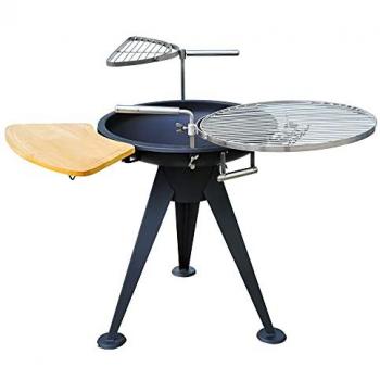 Outsunny Charcoal Bbq Outdoor Garden Adjustable Barbecue Double Grill Party Cooking Fire Pit With Cutting Board