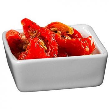 Genware 6.4cm Square Porcelain Condiment Plate