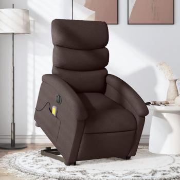 VidaXL Sillón masaje eléctrico reclinable elevable tela Negra