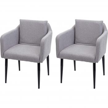 Lot de 2 chaises en tissu gris