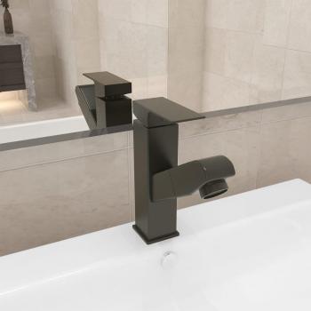 Robinet de salle de bain extractible finition grise 157x172 mm