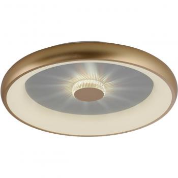 JUST LIGHT. Plafón LED Vértigo, CCT, Ø 61,5 cm, acabado latón