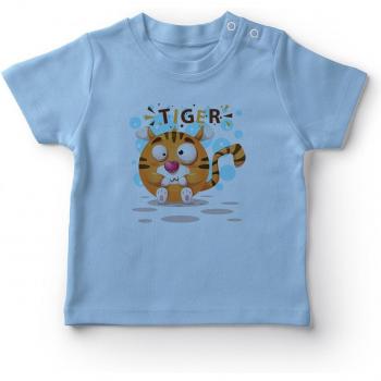 T-Shirt Tigre Assis Bleu pour Bébé Garçon Angemiel