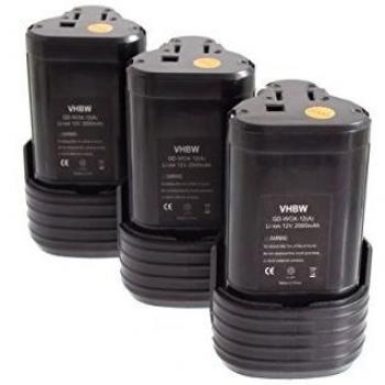 Batería Triple 12 V 2000 mAh para Herramientas Worx WX283, WX128, WX382 y sus versiones