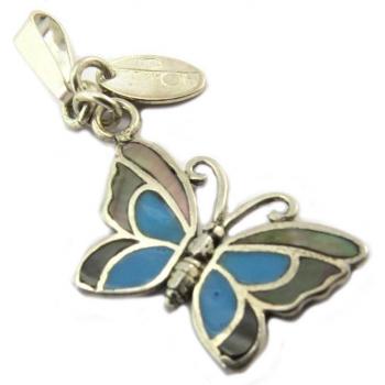 Charm 'Papillon des Songes' bleu gris nacré
