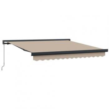 Tenda a Manovella Beige 350 × 250 cm Tela-Metallo