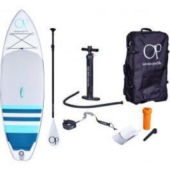Ocean Pacific Sunset 9'6 aufblasbares Stand-Up Paddle Board (Weiß/Grau/Petrol)