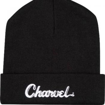 Charvel „Zahnpasta“ Logo‑Beanie – Tiefschwarz
