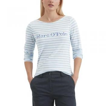 Marc O'Polo Longsleeve Organic Cotton, gestreift, hellblau, M