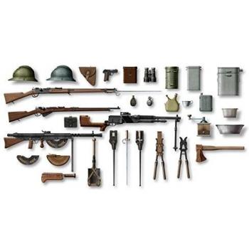 Kit di Armi e Attrezzature per Infanteria Francese ICM 1/35 con Piattaforma Girevole da 84mm x 47mm e Cupola Piana da 83mm (Richiede 1 Batteria AA da 1.5v)