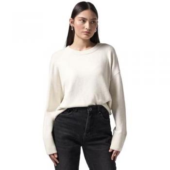 Pull blanc à col rond pour femme Street One Studio en taille 44