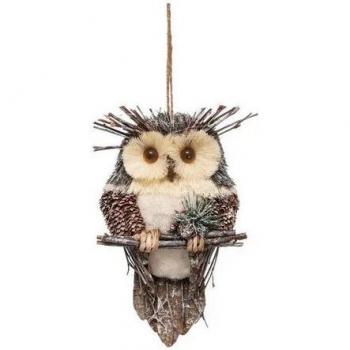 Hibou de Noël à Suspendre 28cm
