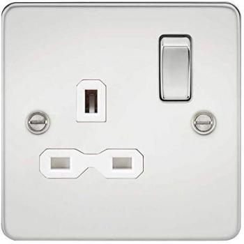 Flat Plate 13A 1G DP Switched Socket