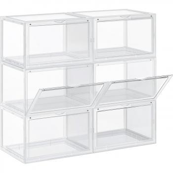 Set di 6 Scatole per Calzature Impilabili, Bianco