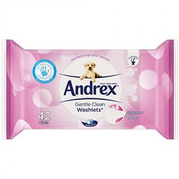 Andrex Gentle Clean Biodegradable Flushable Toilet Wipes 42 Wet Wipes Pack