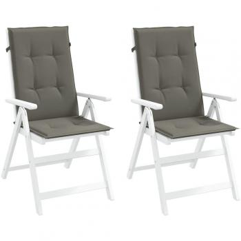 Pair of Dark Grey Textile Seat Cushions (120 × 50 × 4 cm)