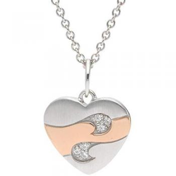 JuwelmaLux Roségold plattierter Herzanhänger aus Sterling Silber
