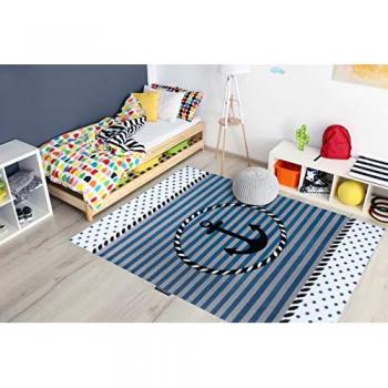 Anchor Patterned Blue Carpet 160x220 cm