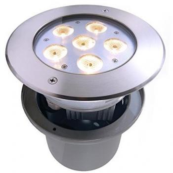 Outdoor LED Bodeneinbaustrahler HP I, 220-240V, , IP67, 6W 3000K 20°, Edelstahl Silber, warmweiß