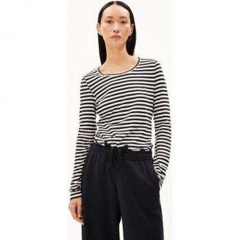 Armored Angels Enricca Stripes Longsleeve für Damen – Slim Fit, Bio-Baumwolle, Schwarz L