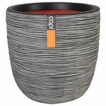 Pot de fleur boule Nature Rib 35x34 cm Anthracite