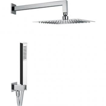 Soffione Doccia Inox Quadrato 20x20 cm 2 Vie