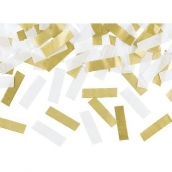 Party Konfetti Kanone in Weiß und Gold 35 cm