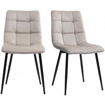 Set di sedie design velluto talpa e metallo nero MAXWELL (2 pezzi)