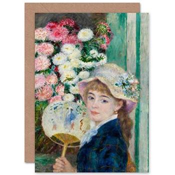 Vintage Renoir 1879 Female with Fan Greetings – Fine Art Card + Envelope