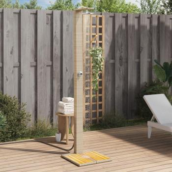 Meuble de douche patio en résine tressée, beige, 50×55×224 cm – design acacia